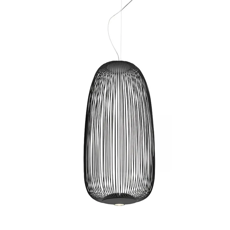 Metal Frame Spokes Pendant Light - Airy Wire Design Lighting for Kitchen Island