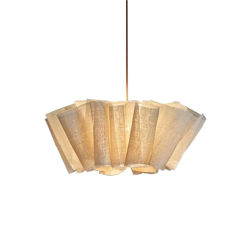 Pleated Linen Fabric Pendant Light – Nordic Layered Fabric Shade Lighting KL1212