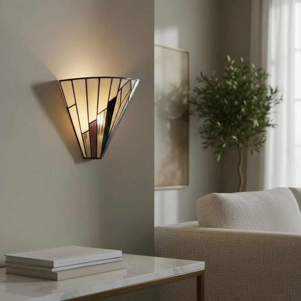 TF Astoria Fan Shaped Vintage Glass Wall Sconce for Bedroom and Hallway KL1991