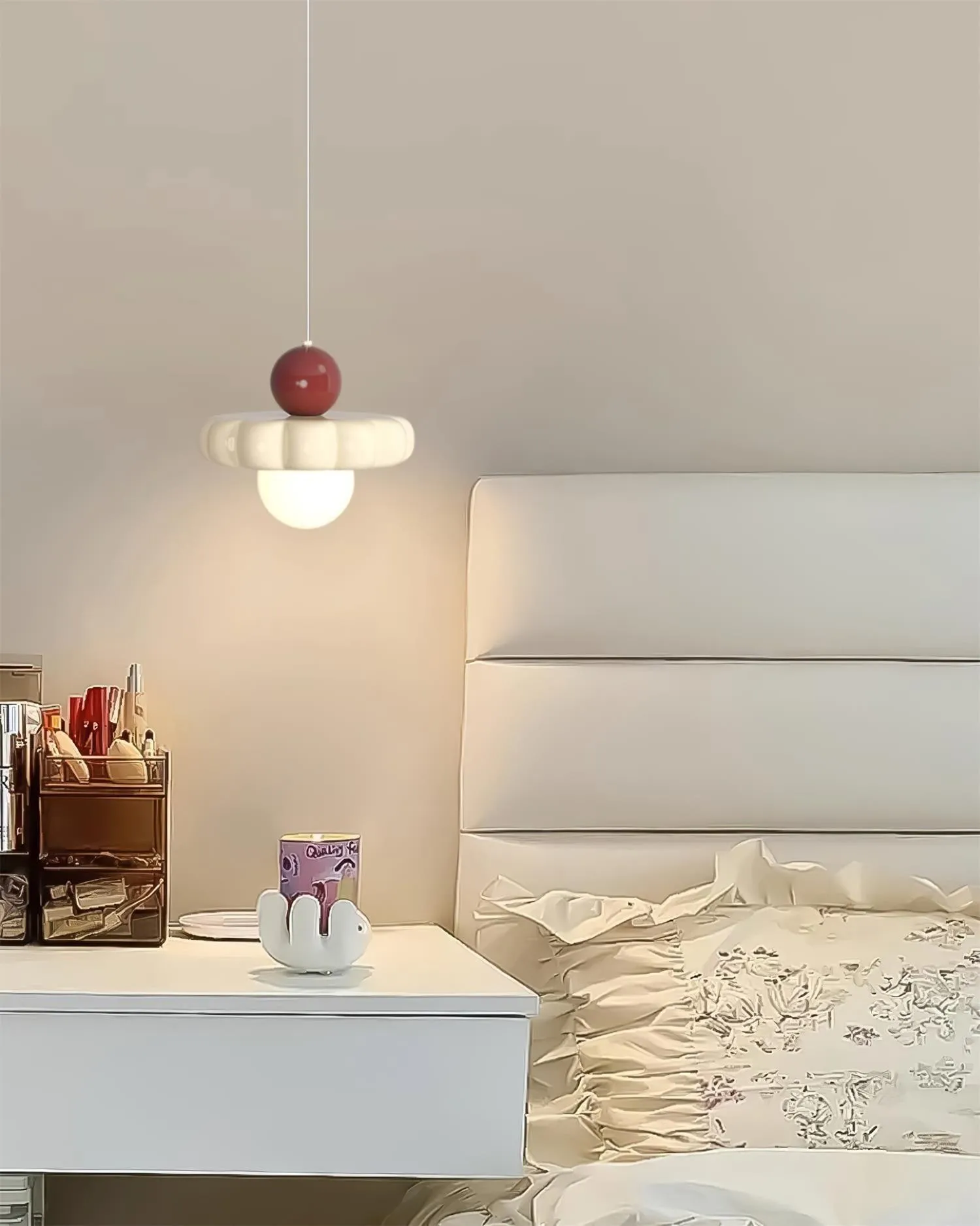 Cream Style Long Line Pumpkin Texture Pendant Lamp KL294