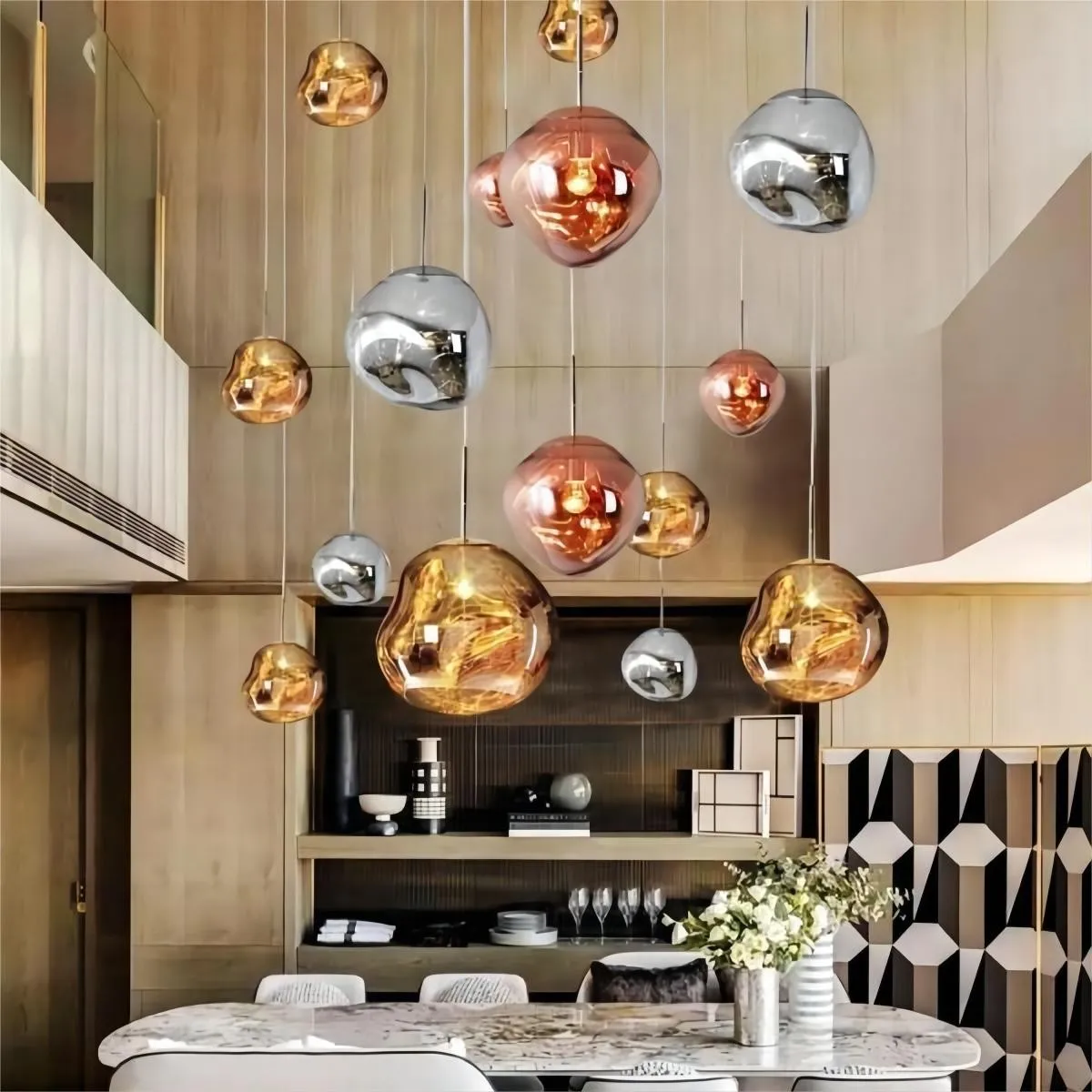 Modern Melt Pendant Light - Fluid Shape Acrylic Pendant Light for Kitchen