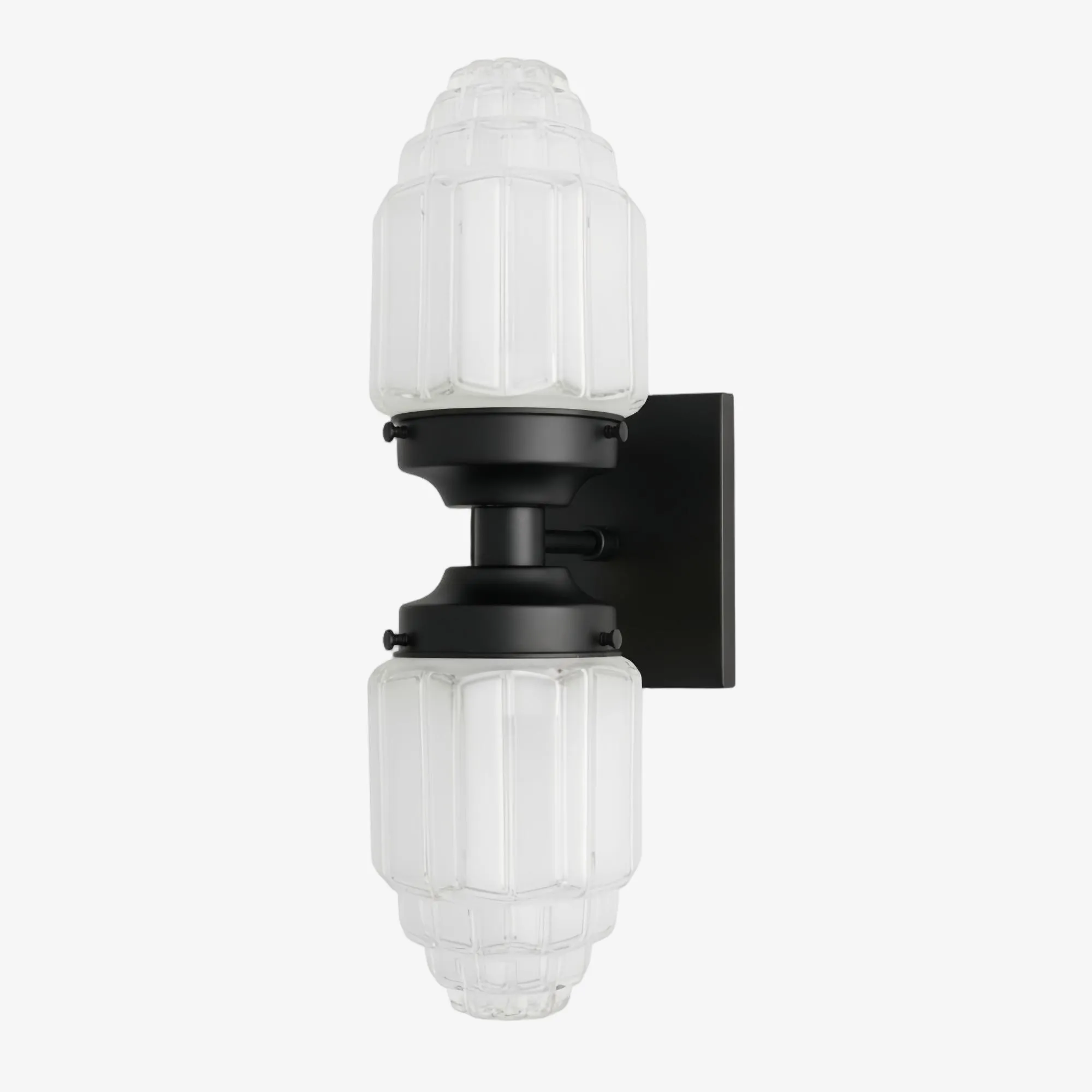 Tierlux Glass Art Deco Wall Sconce - Glass Frosted Globes with Skyscraper Globe KL1444