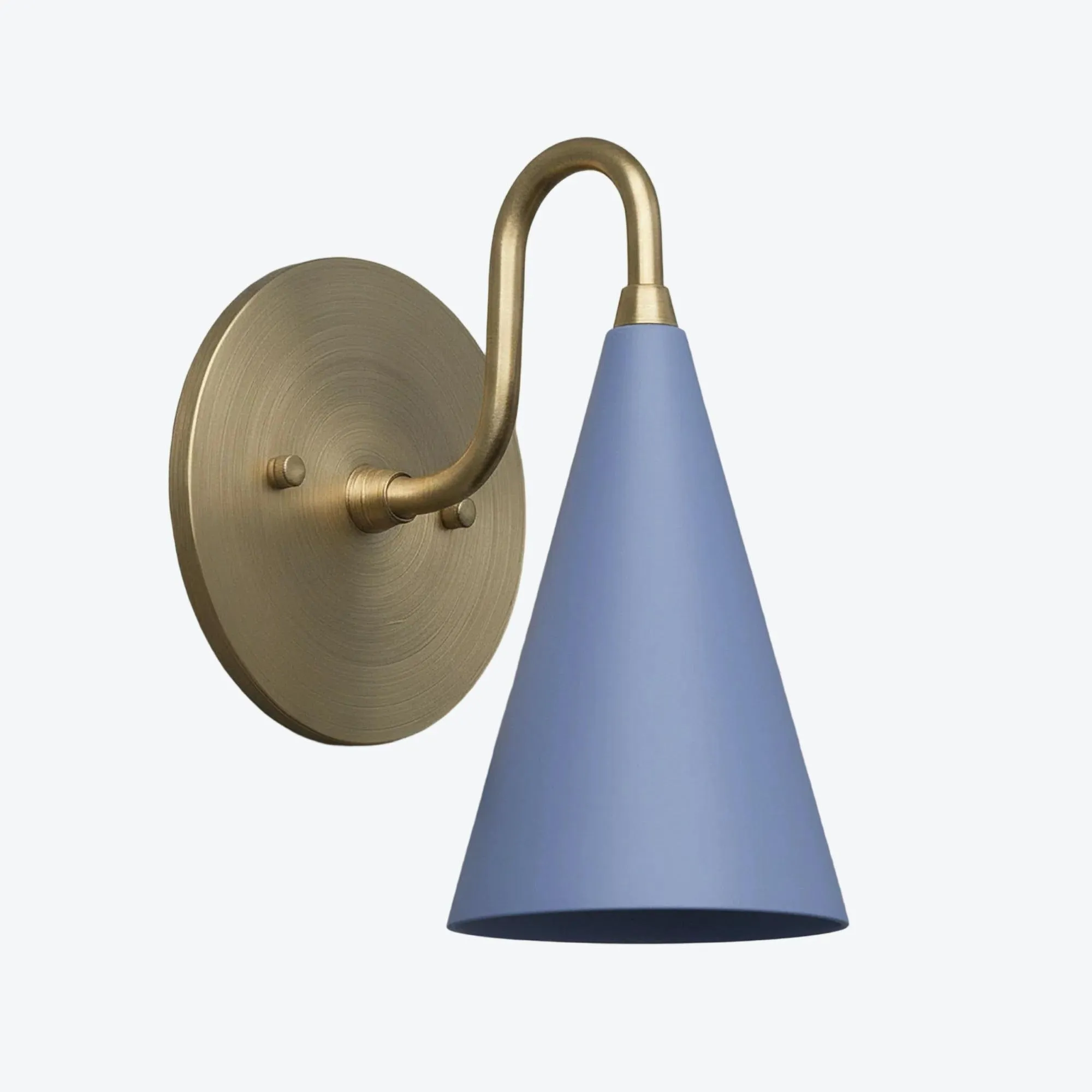 Curva Metal Cone Shade Sconce - Vintage Brass Wall Light for Entryway or Stairwell KL1720