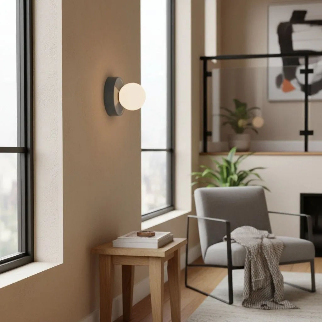 Soina Minimalist Globe Wall Light with Ceramic Base - Warm Ambient Lighting for Home KL1684