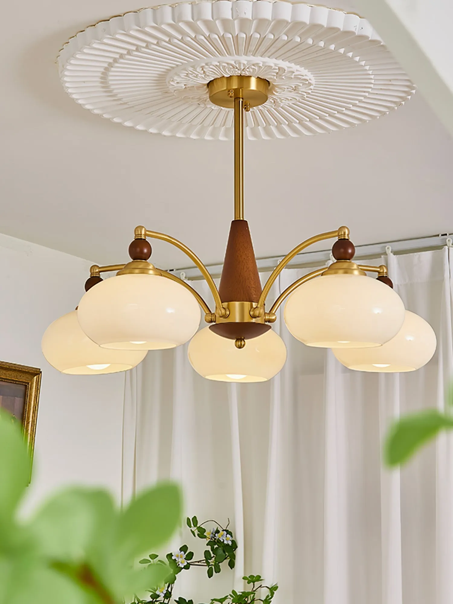Vintage Multihead Persimmon Chandelier KL609