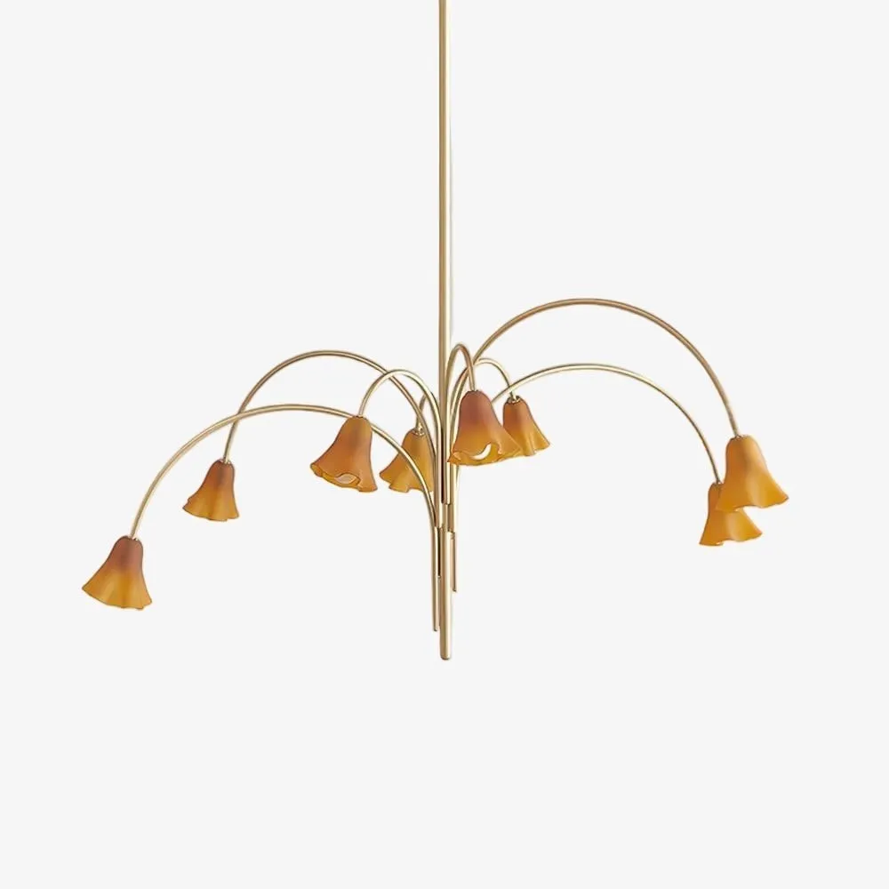 Bellina Modern Romantic Chandelier - Botanical Lily Design with Glass Flowers KL1449