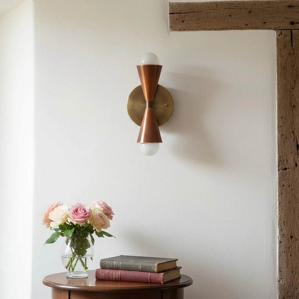 Pyralis Dual Lights Streamlined Metal Wall Lamp - Contemporary Light for Bedroom or Hallway KL1457