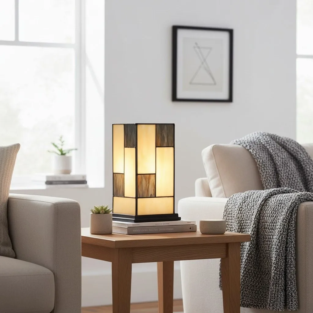 TF Manchester Square Table Lamp - Classic Glass for Living Room and Bedroom KL1975