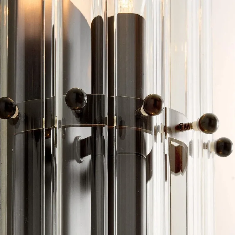 Elegant Gold Fluted Crystal Wall Sconce KL891