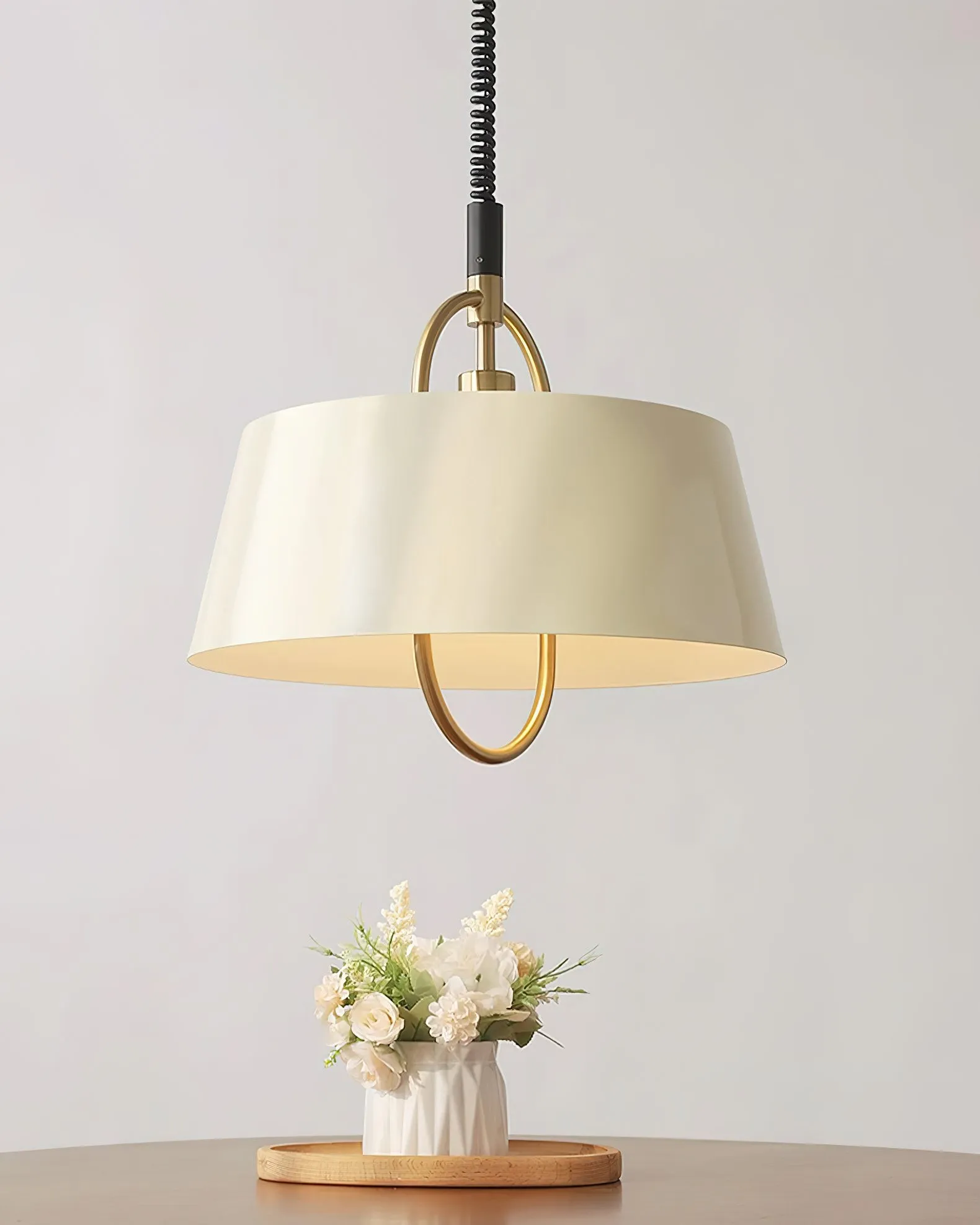 Retro Classic Drum Shaped Retractable Metal Pendant Lamp KL220