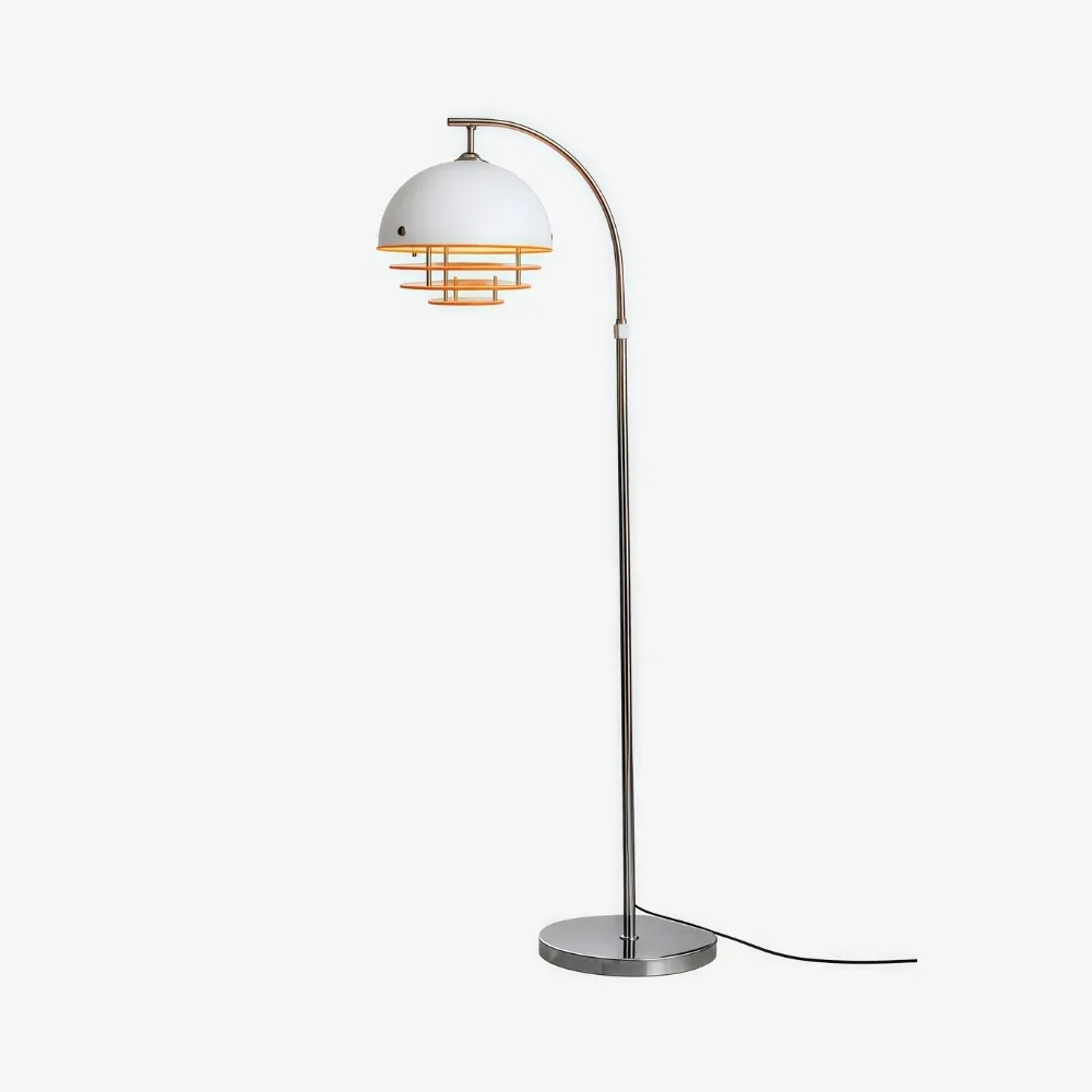 Afterglow Sunset Curved Floor Lamp - Vintage Glass Shade for Bedroom A49
