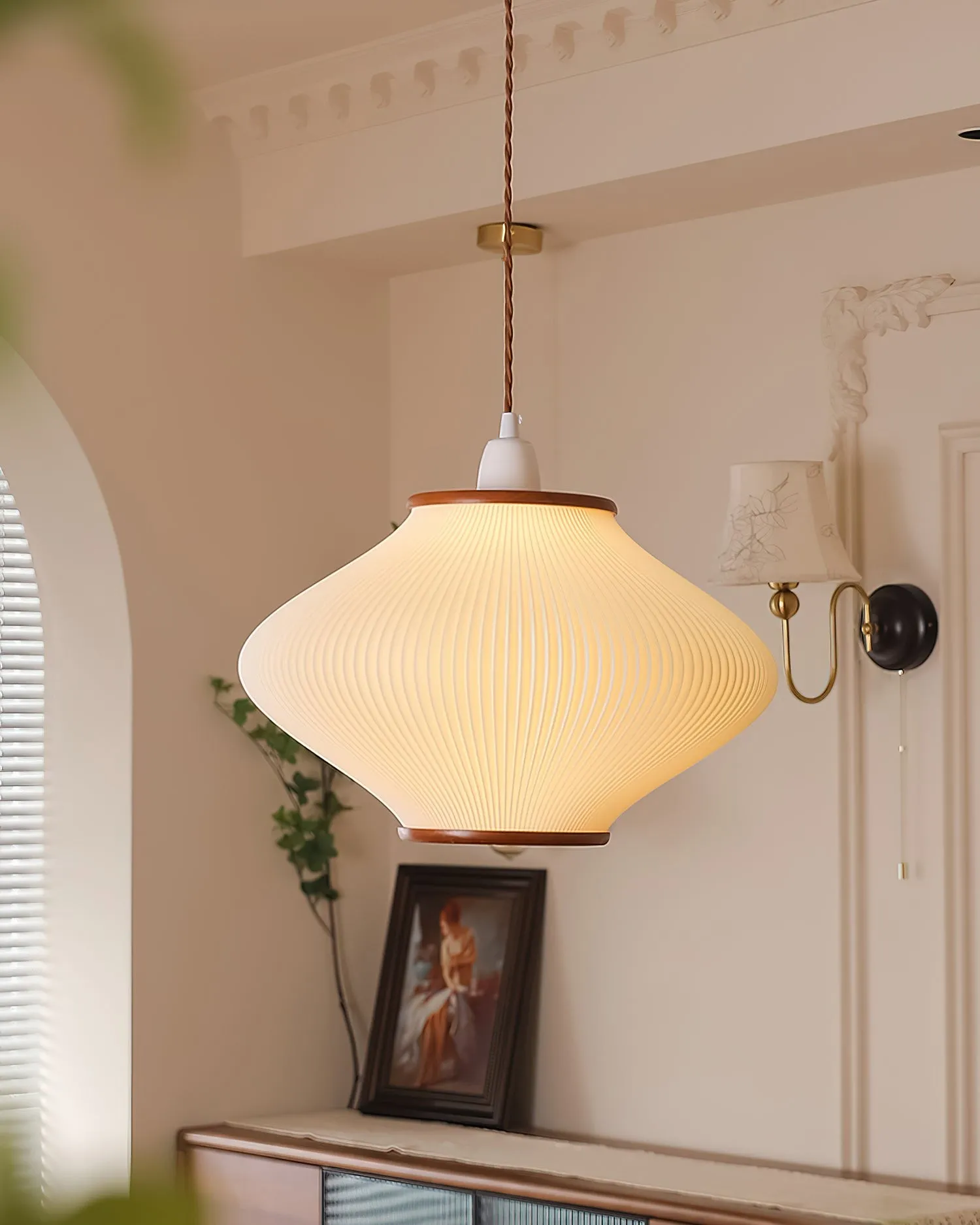 French Style Pine Bell Pendant Lamp KL479