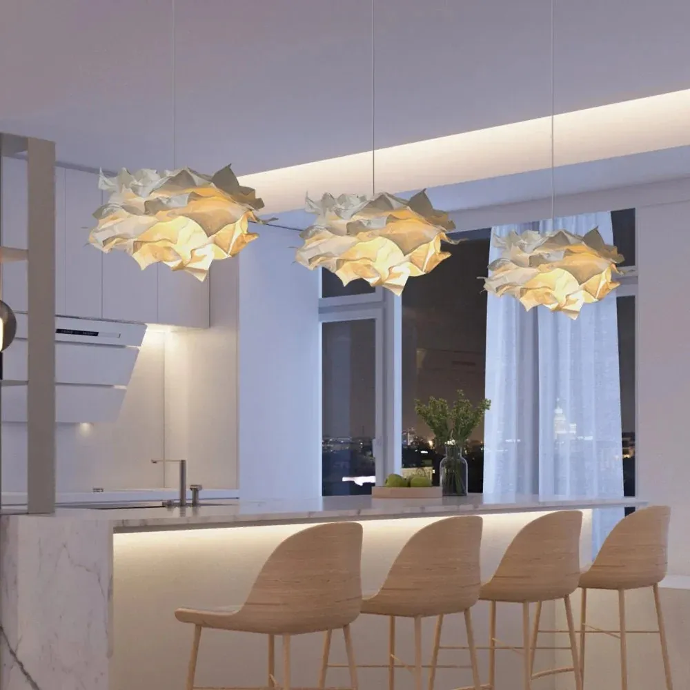 White Flower Cloud Paper Pendant Light KL119