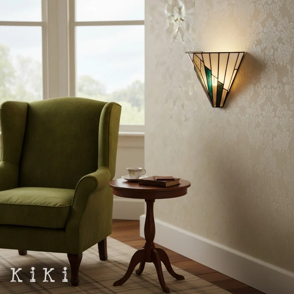 TF Astoria Fan Shaped Vintage Glass Wall Sconce for Bedroom and Hallway KL1991