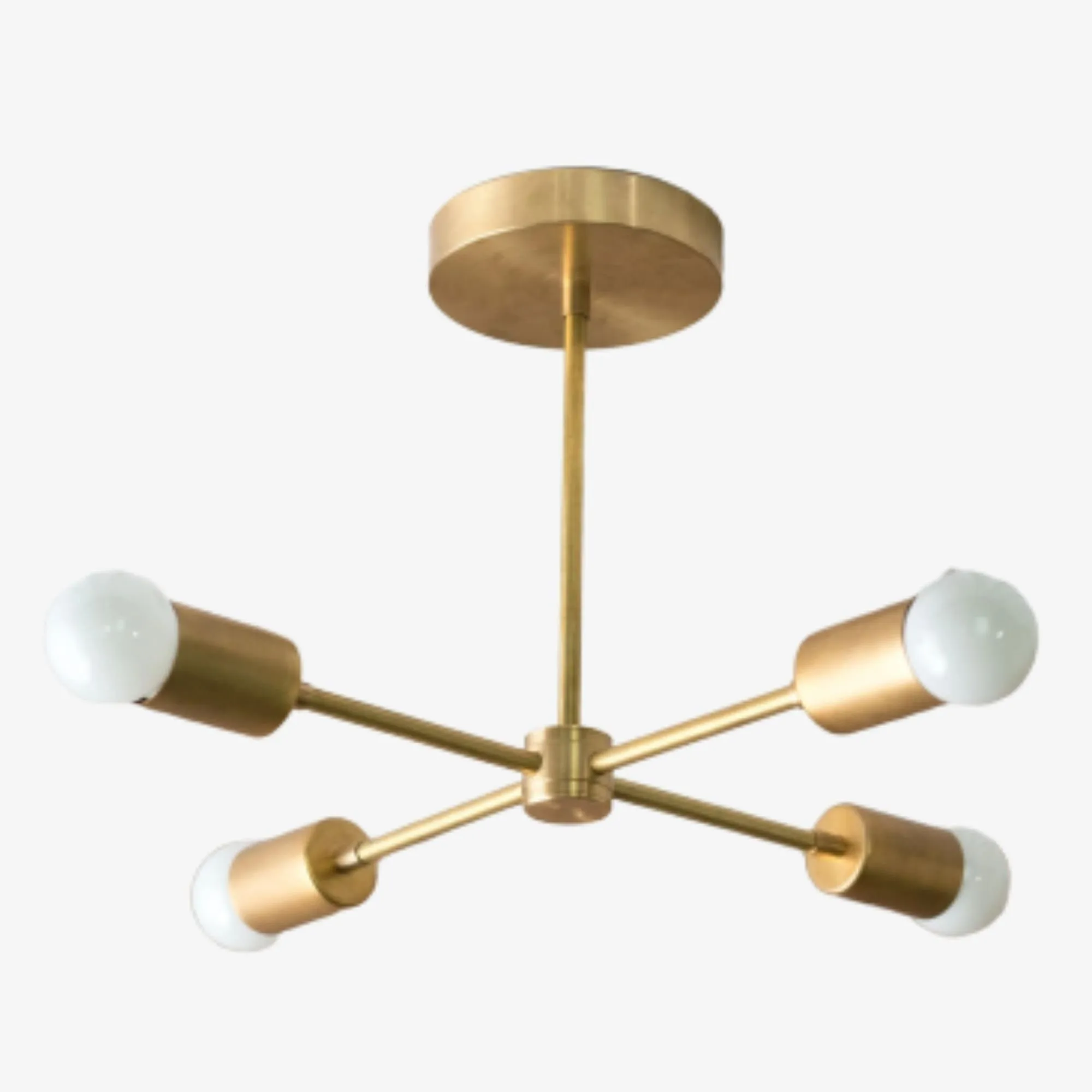 Mobilux Line Mid Century Gold Sputnik Chandelier - Geometric Brass Fixture KL1418