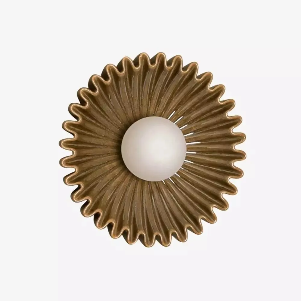 Sculptural Ceramic Wall Sconce – Opal Globe Sconce with Ceramic Finish KL246