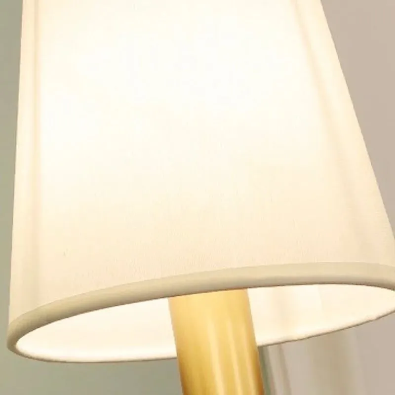 Rowanea Ceramic Wall Sconce with Fabric Shade and Metal Finish - Farmhouse Modern Hallway Light KL2197