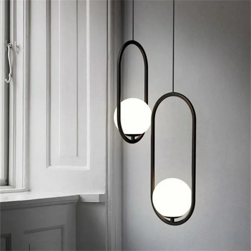 Mila Elegant Sphere Pendant Lamp - Glass Ball Pendant Light for Kitchen or Dining Room