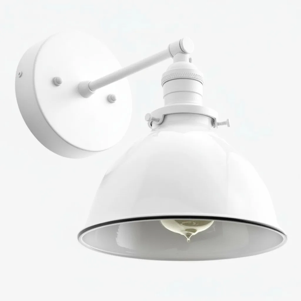 Conique Metal Wall Sconce - White Metal Shade - Industrial Modern Lighting KL1419