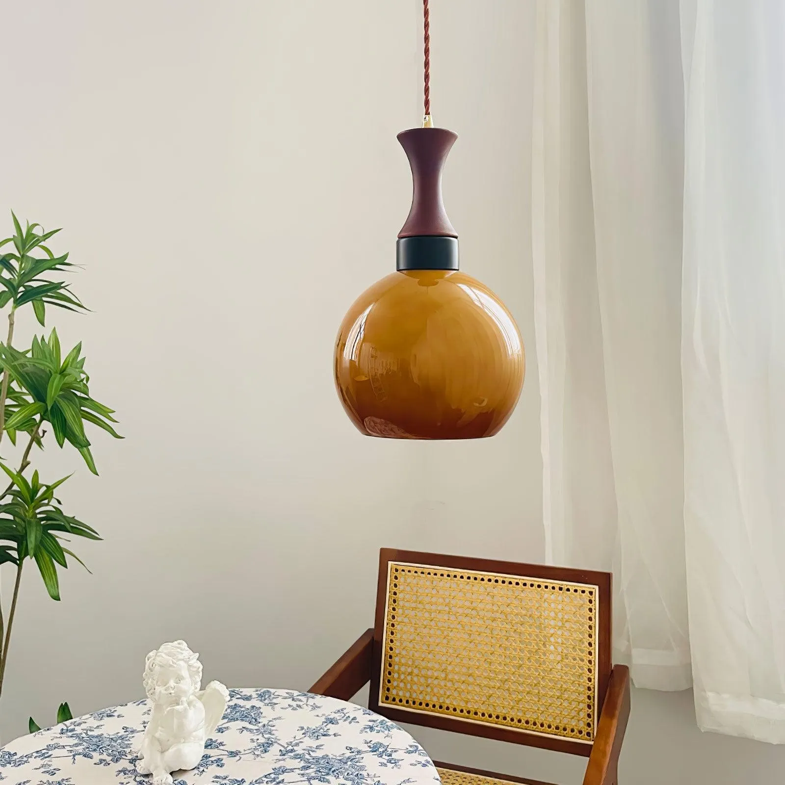 Spherical Orange Practical Luxury Pendant Lamp KL546