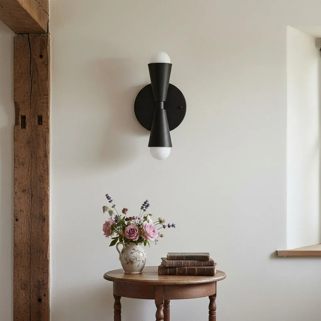 Pyralis Dual Lights Streamlined Metal Wall Lamp - Contemporary Light for Bedroom or Hallway KL1457