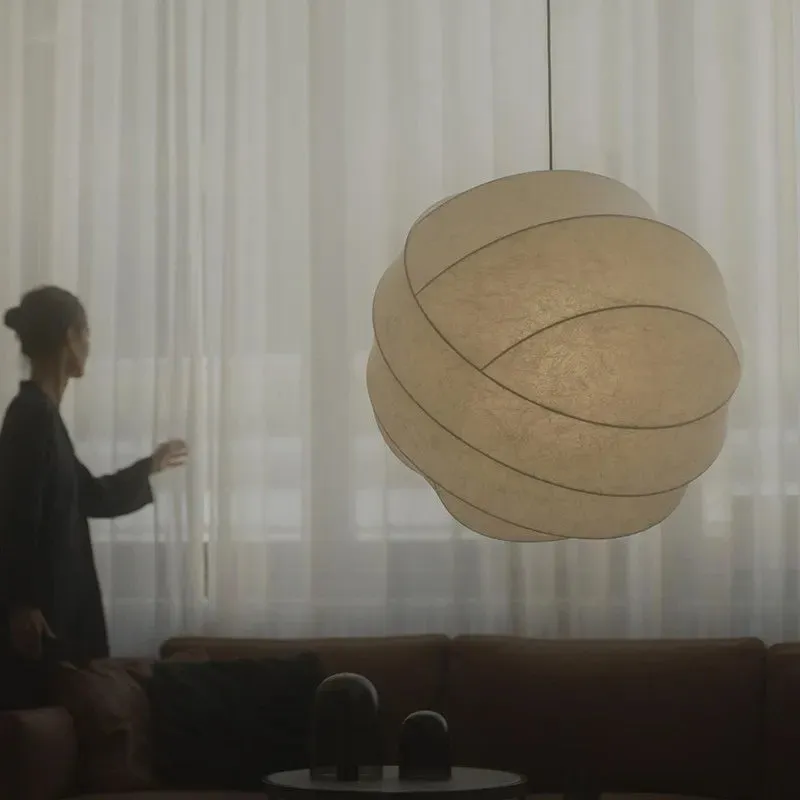 Wabi Sabi Silk Ball Japandi Pendant Light D883