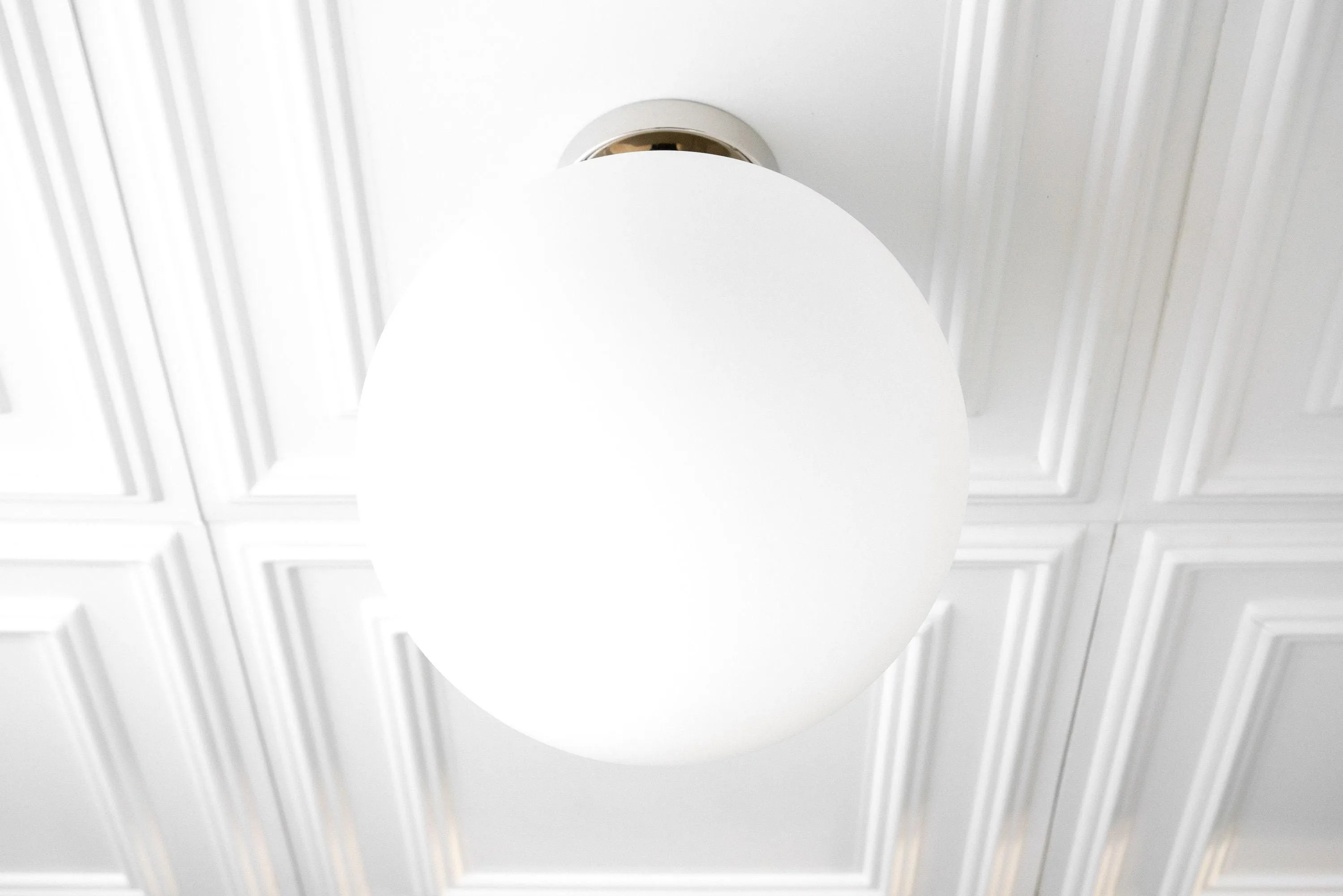 Glorica Glass 12 Inch Globe Ceiling Light - Frosted Glass Art Deco Pendant And Flush Mount KL1486