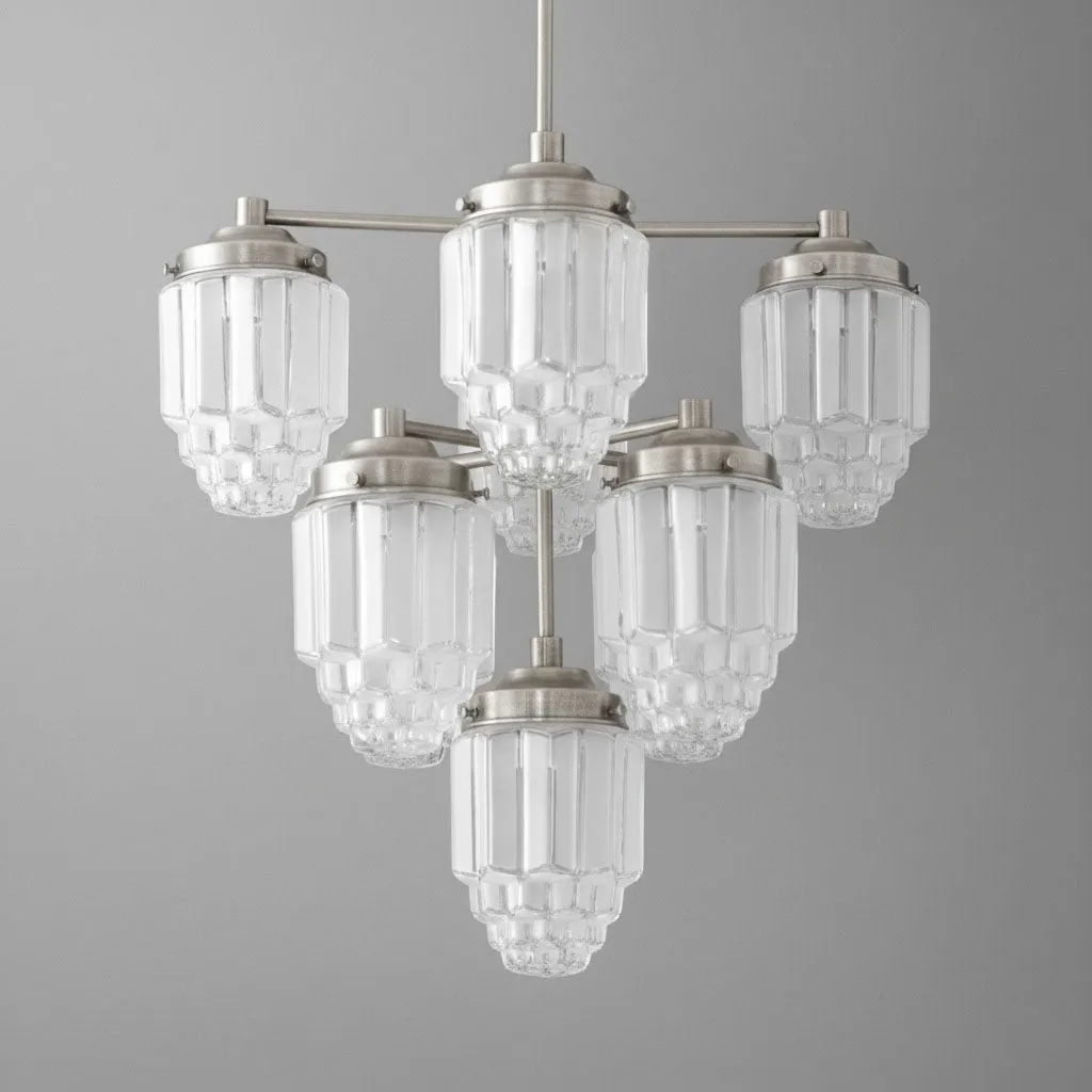 Tierlux Glass Textured Brass Chandelier – Timeless Lighting with Style KL1479