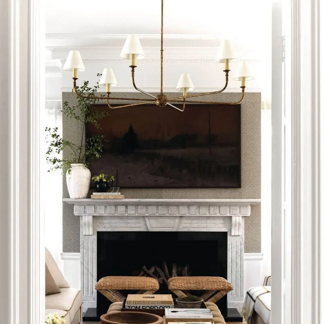 Modern Industrial Metal Chandelier – Luxury Linen Shade Design for Dining or Living Room KL1218