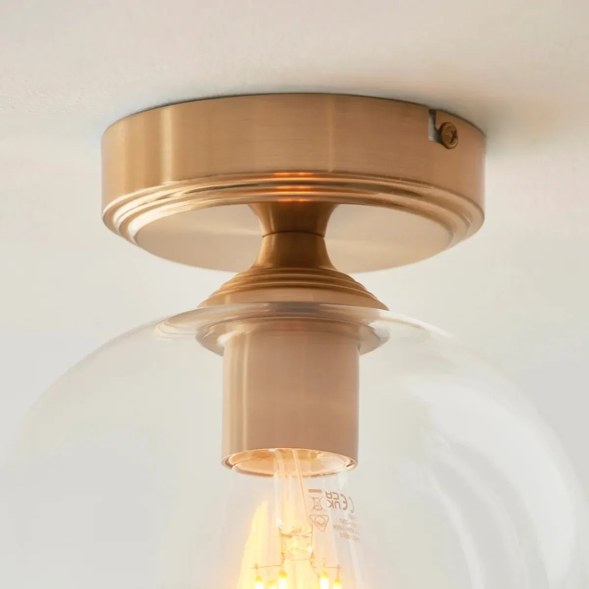Brazara Dome Ceiling Light - Industrial Ribbed and Clear Glass for Living Room KL1876