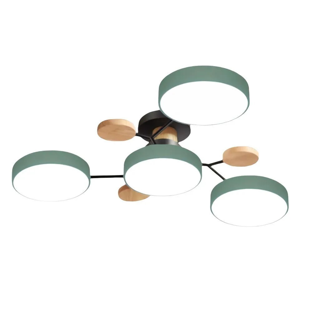 Coloful Branched Round Wooden Ceiling Light KL159
