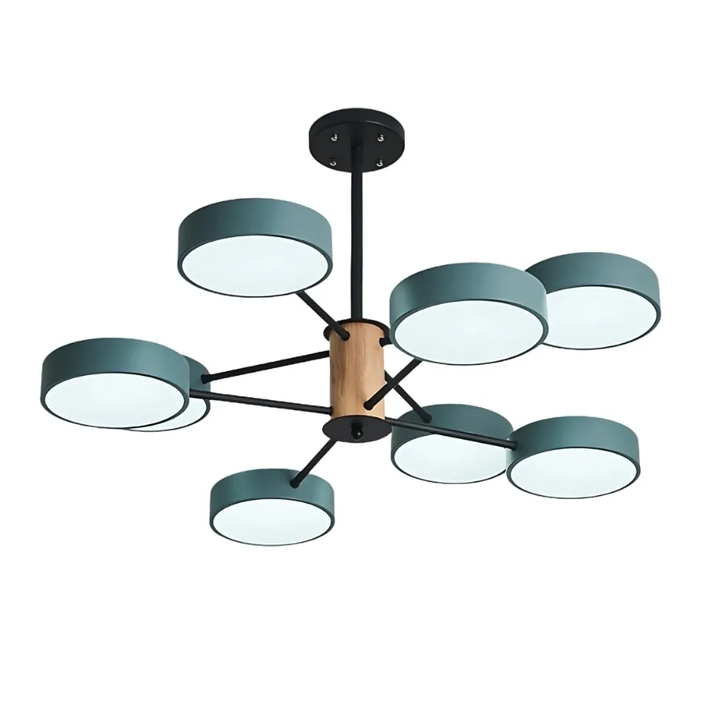 Scandinavian Branched Round Wood Chandelier KL886