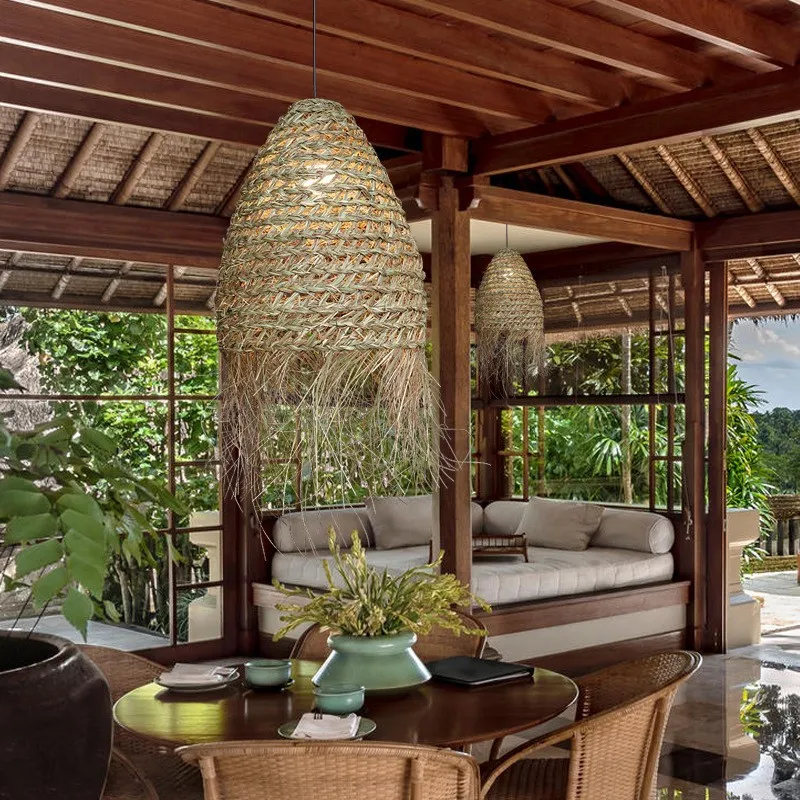 Farmhouse Creative Rattan Woven Pendant Lamp KL200
