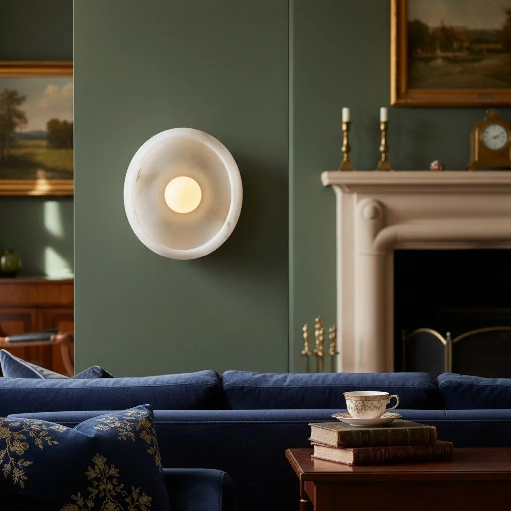 Haelen Alistair Retro Bowl Wall Sconce - Elegant Round Shade Wall Light for Living Room KL1753