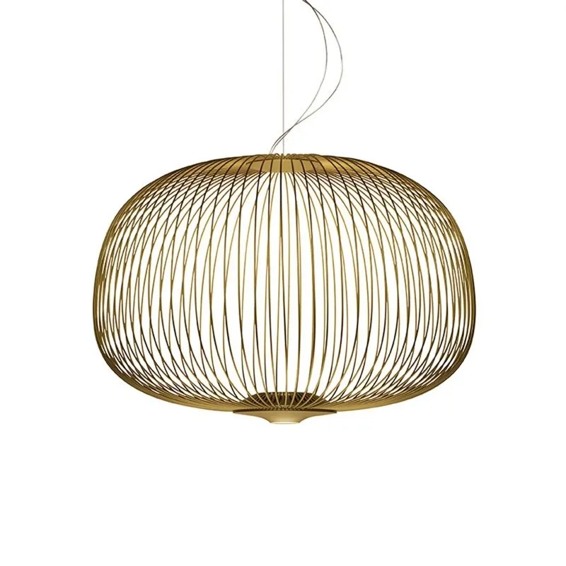Metal Frame Spokes Pendant Light - Airy Wire Design Lighting for Kitchen Island