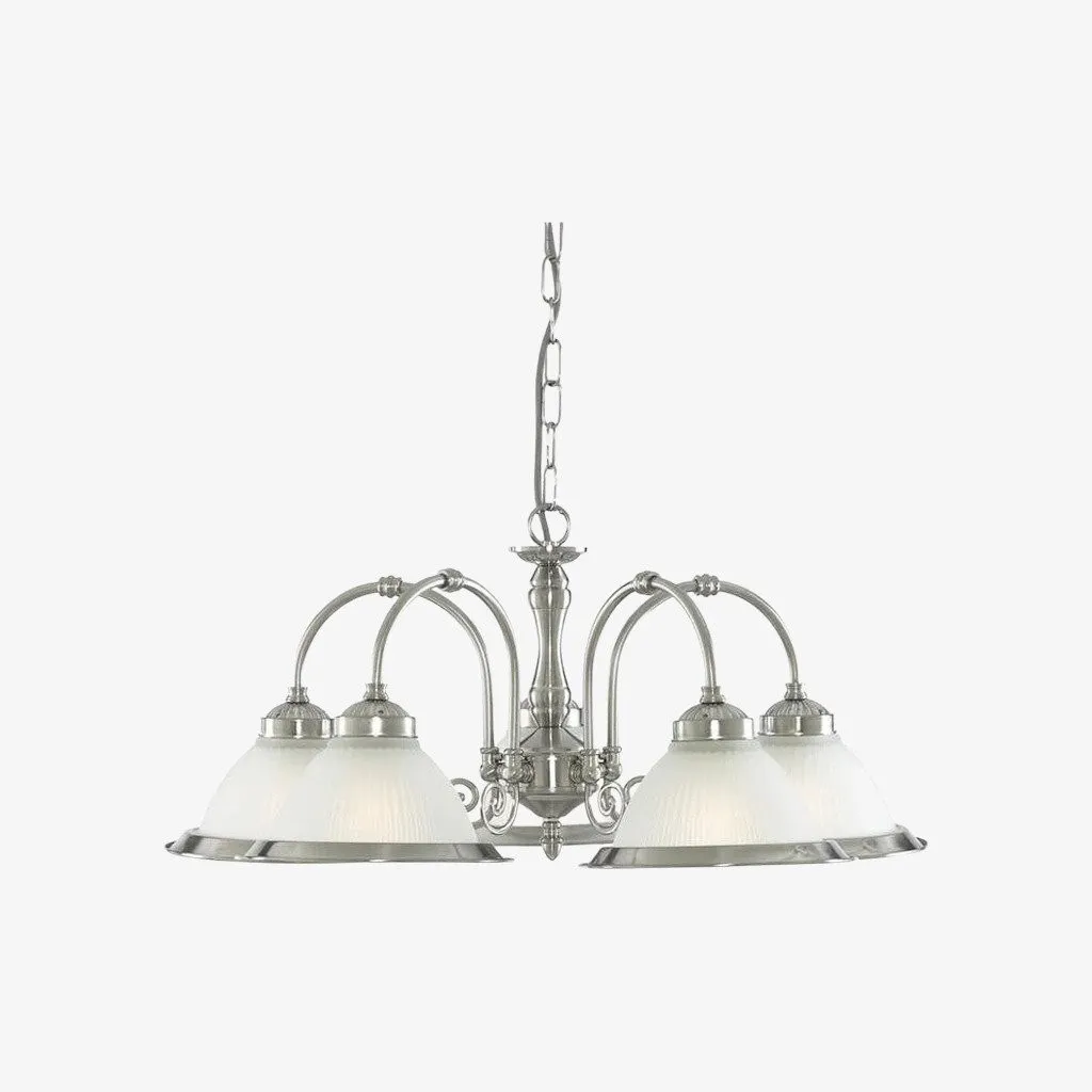 TF Vintora Ribbed Glass Pendant Light - Elegant Metal Trim for Kitchens, Dining Areas and Hallways KL1978