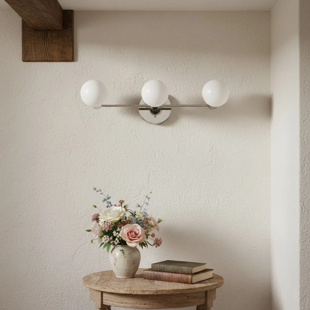 Glorica Glass Mid Century Modern Vanity Light - 3 Light Wall Fixture KL1527