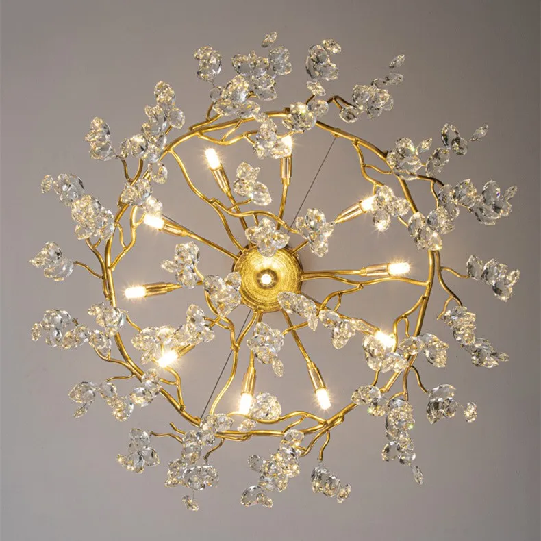 Golden Crystal Branch Chandelier