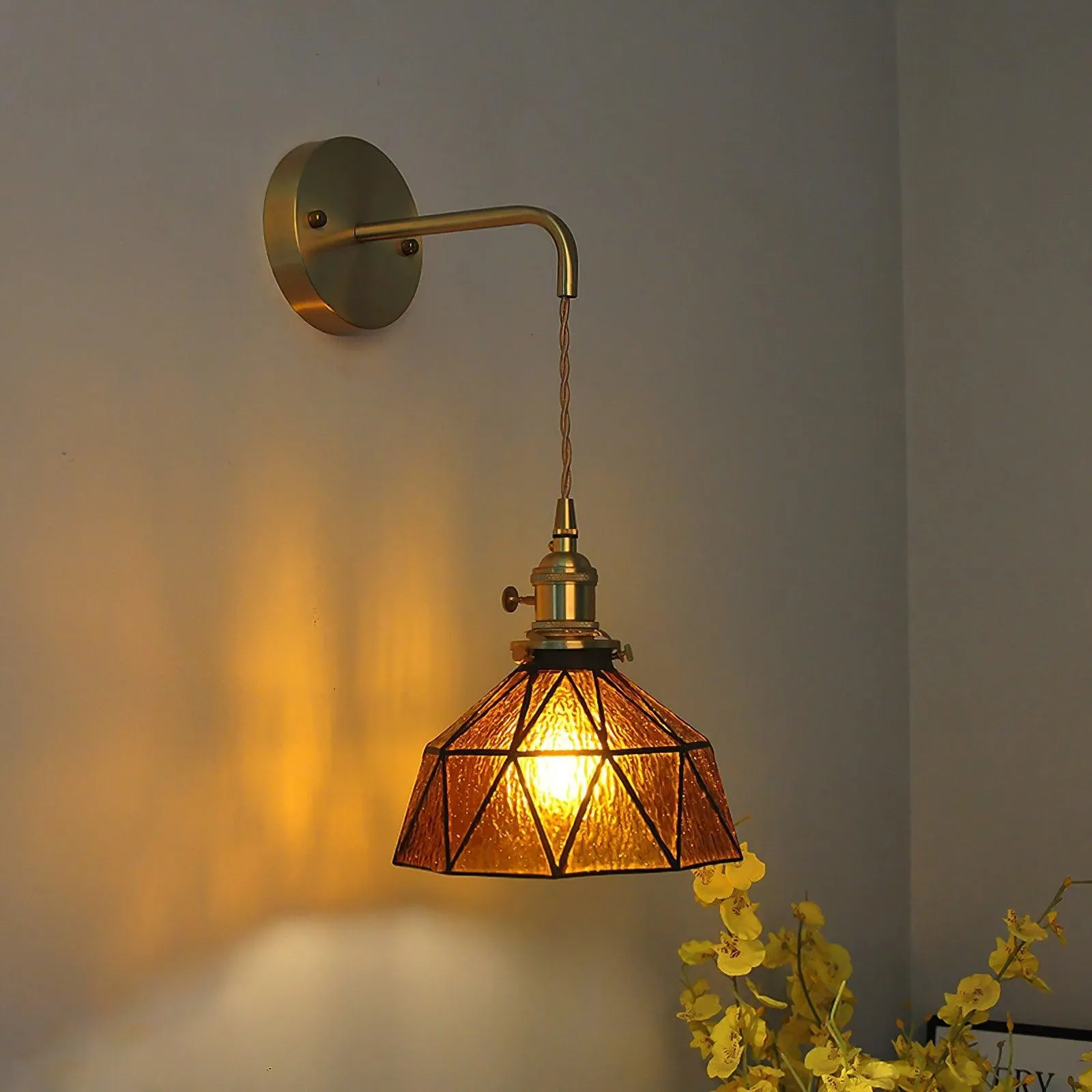 Retro Pastoral Glass Wall Lamp KL613
