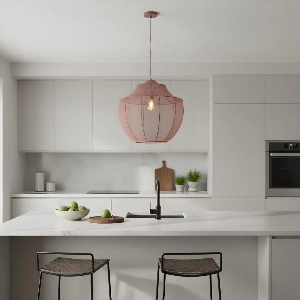 Lumifil Modern Mesh Pendant Light - Hanging Fabric Lghts are Suitable for Dining Rooms or Kitchen Islands KL1736