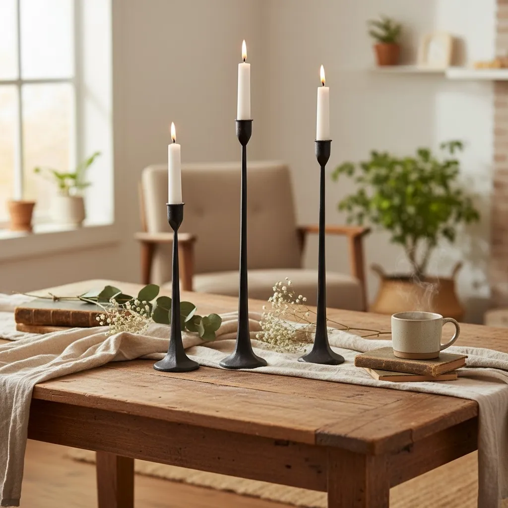 Tegna Modern Tall Candle Holders Elegant Slim Profile Design - Centerpiece And Interior Styling KL2349