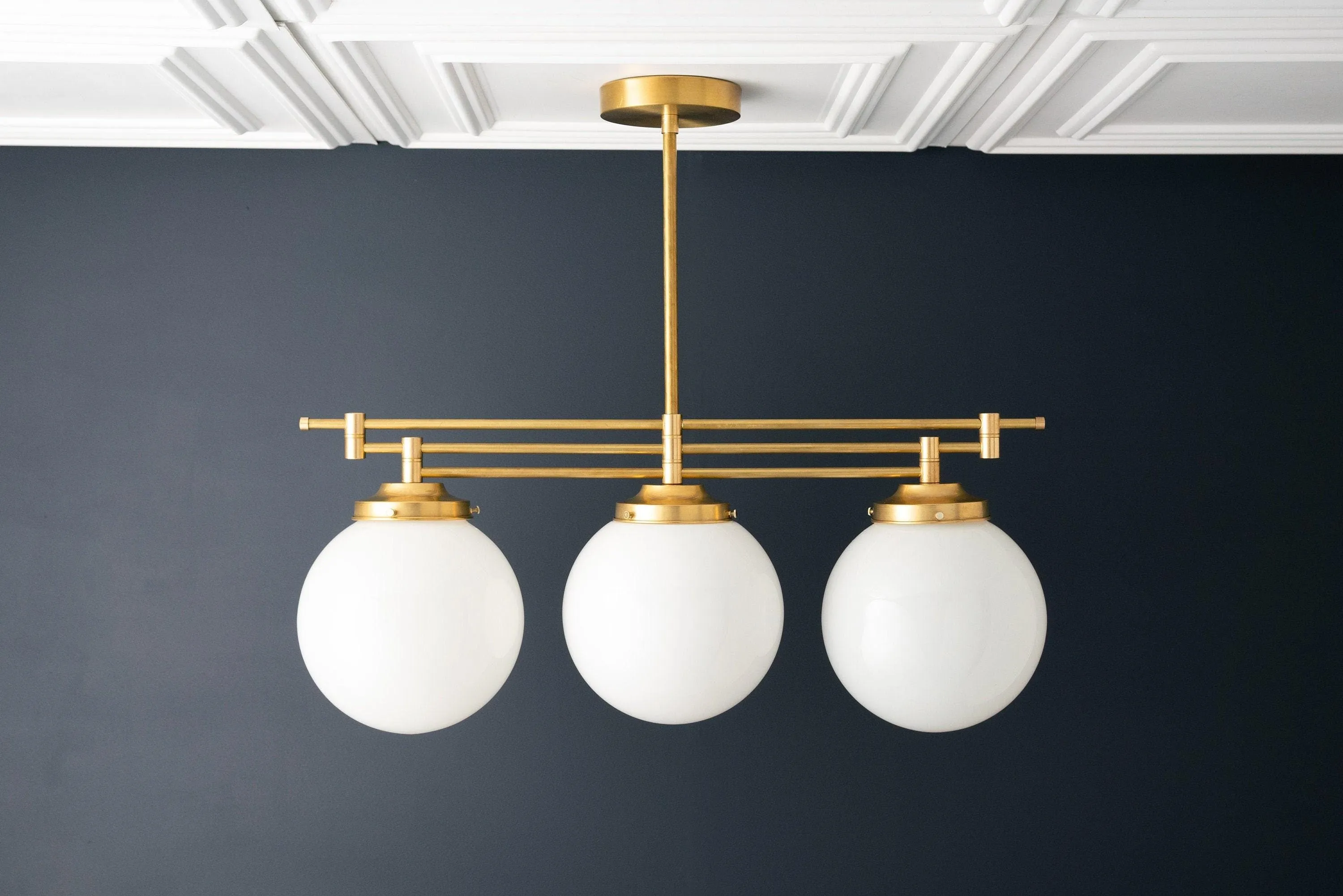 Glorica Glass Frosted Globe Pendant Light - Art Deco Hanging Light for Home KL1493