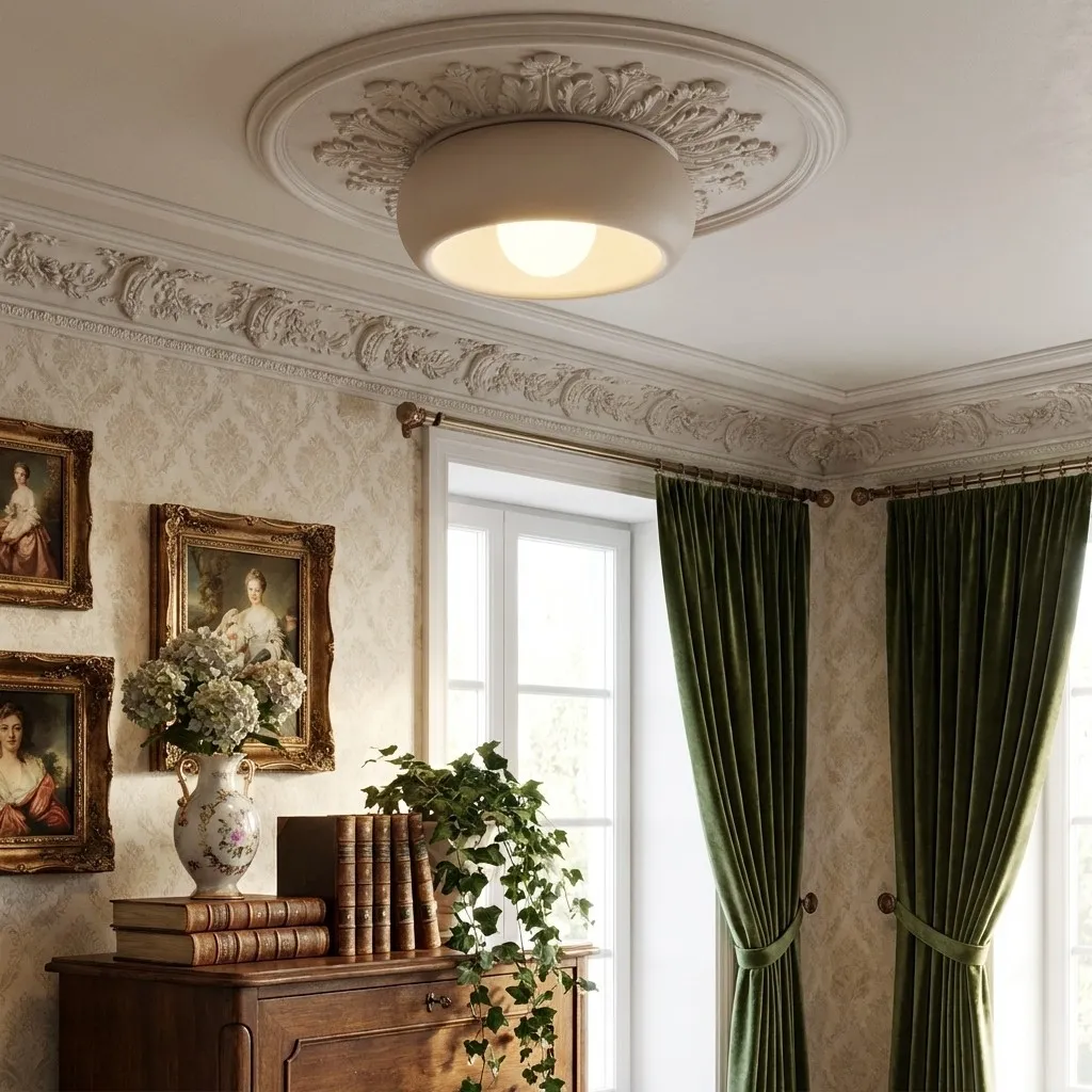 Aurelox Round Flush Mount Ceiling Light - Geometric Fixture for  Contemporary Indoor KL2294