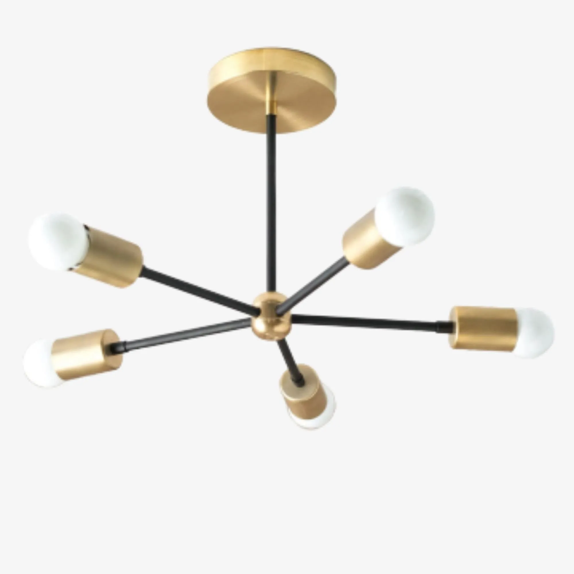 Mobilux Line Mid Century Gold Sputnik Chandelier - Geometric Brass Fixture KL1418