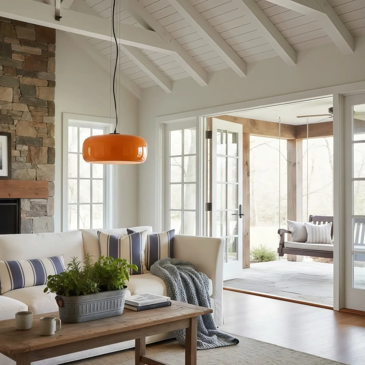 Lunorae Rounded Glass Pendant Light - Modern Sculptural Light for Living Room KL2254