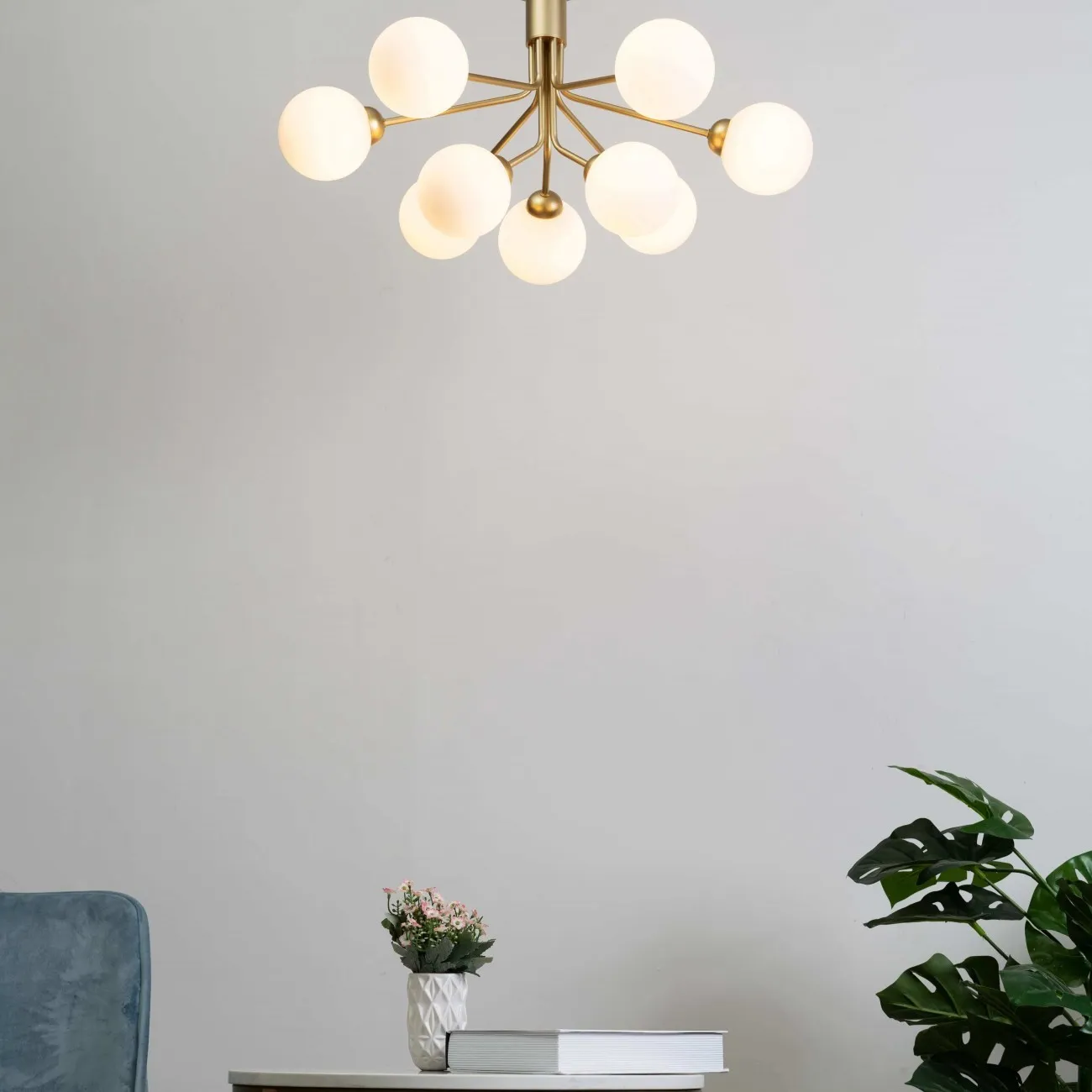 9 Ball Gold Chandelier
