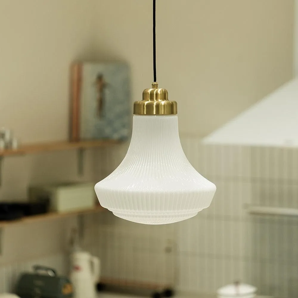 Classical Brass Alabaster Glass Pendant Lamp KL646