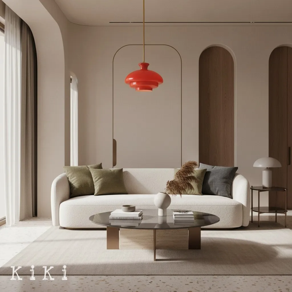 Halovita Elegant Metal Design Glass Pendant Lamp for Living Areas KL2136