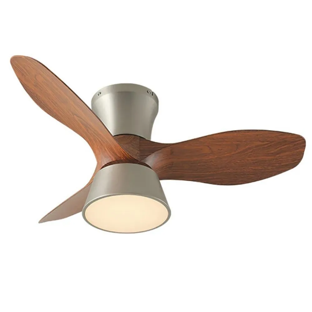 Vintage 3 Blade Silent Ceiling Fan Light For Bedroom KL944