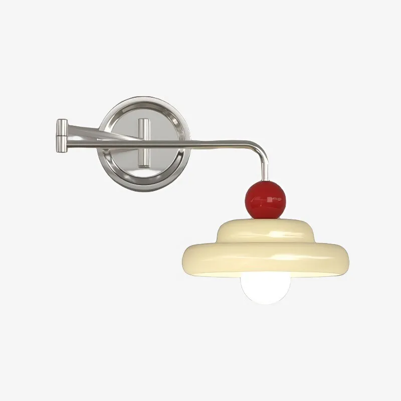 Modern Cream Chrome Swing Arm Wall Light KL162